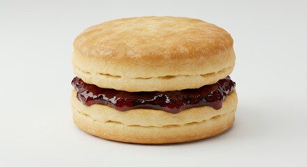 Single blueberry jam biscuit