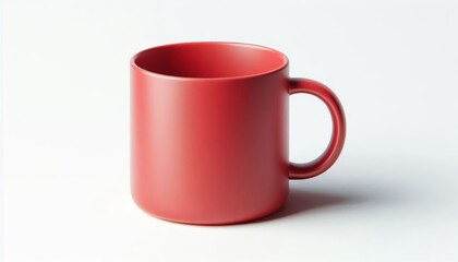 Red Mug Mockup - Cup for Branding and Logo Placement - Product Design for Identity - White Drink Cup in Studio Environment - Background for Promotional Material - Mock-up for Presentation