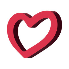 3d heart clipart Single element for design