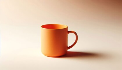 Orange Mug Mockup - Cup for Branding and Logo Placement - Product Design for Identity - White Drink Cup in Studio Environment - Background for Promotional Material - Mock-up for Presentation
