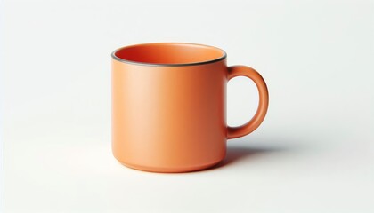 Orange Mug Mockup - Cup for Branding and Logo Placement - Product Design for Identity - White Drink Cup in Studio Environment - Background for Promotional Material - Mock-up for Presentation