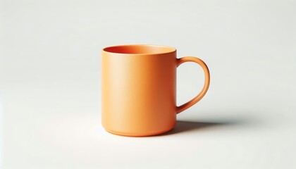 Orange Mug Mockup - Cup for Branding and Logo Placement - Product Design for Identity - White Drink Cup in Studio Environment - Background for Promotional Material - Mock-up for Presentation