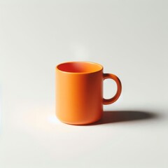 Orange Mug Mockup - Cup for Branding and Logo Placement - Product Design for Identity - White Drink Cup in Studio Environment - Background for Promotional Material - Mock-up for Presentation