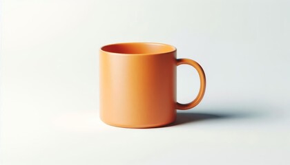 Orange Mug Mockup - Cup for Branding and Logo Placement - Product Design for Identity - White Drink Cup in Studio Environment - Background for Promotional Material - Mock-up for Presentation