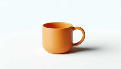 Orange Mug Mockup - Cup for Branding and Logo Placement - Product Design for Identity - White Drink Cup in Studio Environment - Background for Promotional Material - Mock-up for Presentation