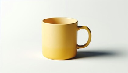 Fototapeta premium Yellow Mug Mockup - Cup for Branding and Logo Placement - Product Design for Identity - White Drink Cup in Studio Environment - Background for Promotional Material - Mock-up for Presentation