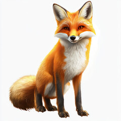 Obraz premium red fox isolated on white background