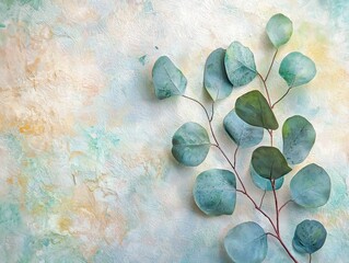 Eucalyptus Branch on Texture
