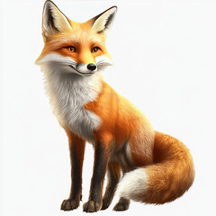 Obraz premium red fox isolated on white background