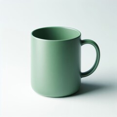 Green Mug Mockup - Cup for Branding and Logo Placement - Product Design for Identity - White Drink Cup in Studio Environment - Background for Promotional Material - Mock-up for Presentation
