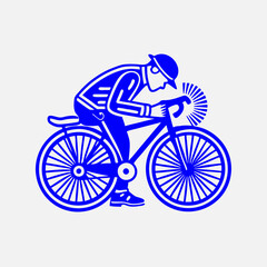 Fototapeta premium A flat-style vector illustration of a person fixing a bicycle.