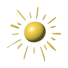 3d abstract sun symbol Summer clipart Single element for design