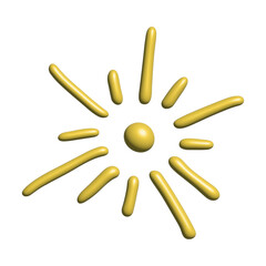 3d abstract sun symbol Summer clipart Single element for design