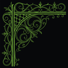 Elegant Black Floral Design on Light Blue Background