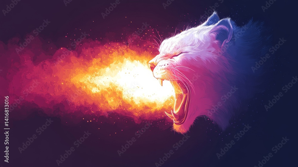 Poster vibrant dualistic energy collision abstract background showcasing contrasting forces in dynamic equi