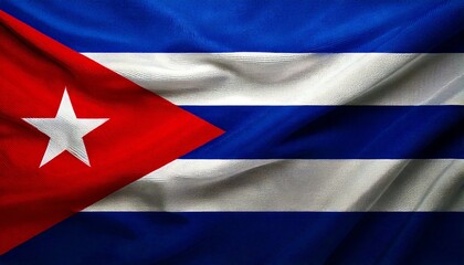 Cuban flag background with wavy texture