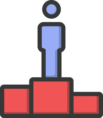 Obraz premium Man Podium Filled Line Icon