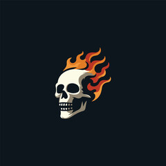 Skull burning logo