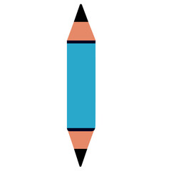 Flat style double-ended blue pencil illustration. Great for educational materials, creative tools, design projects, school themes, and digital art resources with a clean modern look.