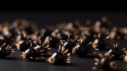 A collection of spiky seed pods showcasing unique textures and forms, ideal for nature enthusiasts and macro photography. Perfect for educational purposes.