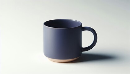 Fototapeta premium Blue Mug Mockup - Cup for Branding and Logo Placement - Product Design for Identity - White Drink Cup in Studio Environment - Background for Promotional Material - Mock-up for Presentation