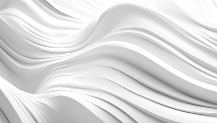 Obraz premium Abstract white flowing waves, smooth curves, 3D render