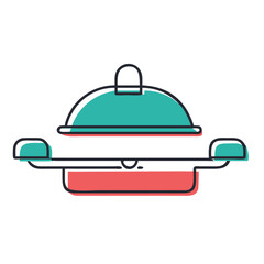 Fototapeta premium Colorful Serving Dish with Lid in Minimalist Style 