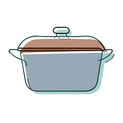 Simple cooking pot design illustration in pastel colors  