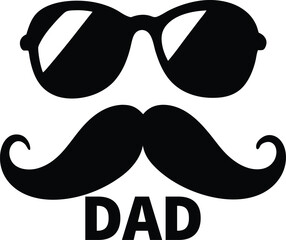 classic handlebar mustache sunglasses dad