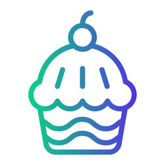cupcake Line Gradient Icon