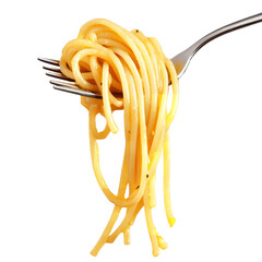 Spaghetti pasta on fork italian food cuisine delicious meal lunch dinner restaurant gourmet dish carb 100 character
