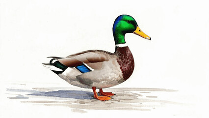 Azure billow duck isolated watercolor vector illustration svg 
