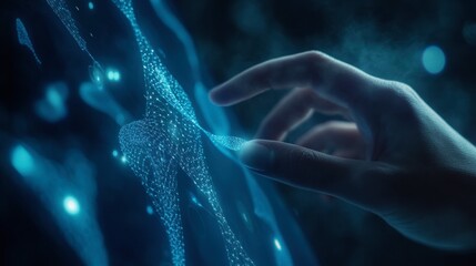 Medicine doctor touching electronic medical record on tablet. DNA.