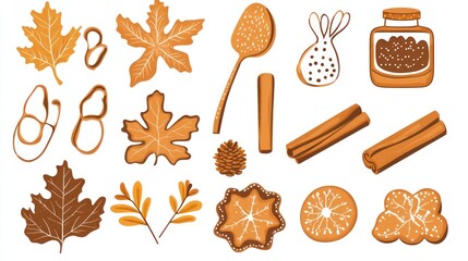 Autumnal baked goods and leaf-shaped cookie cutters.