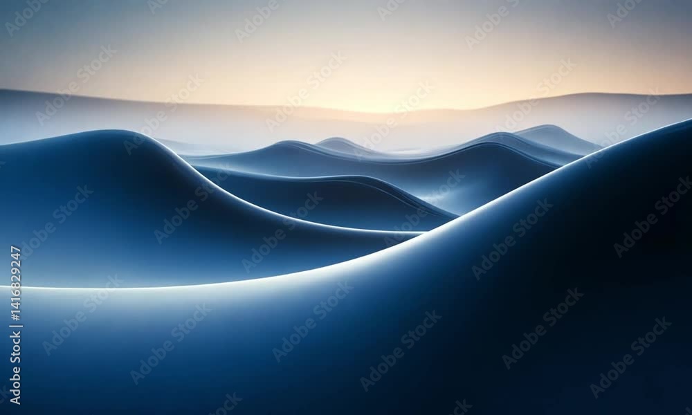 Poster design an immersive looping background of deep blue hues blending seamlessly with soft-focus highlig