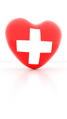 I Love Switzerland: Majestic 8K 3D Swiss Cross Heart in Alpine Glow