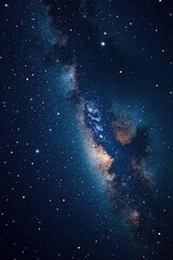 Deep celestial canvas with twinkling stars against inky blackness, mysterious, galaxy