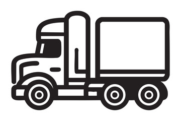 Black Silhouette of a Delivery Truck Illustration for Package Service