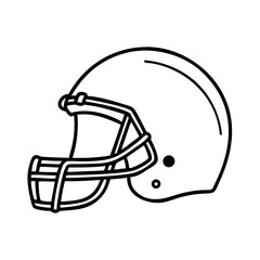 Naklejka premium American football helmet outline illustration on a white background 