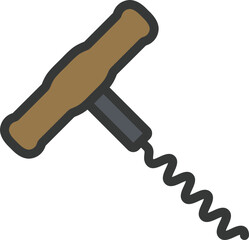 Cork And Screw Filled Line Icon