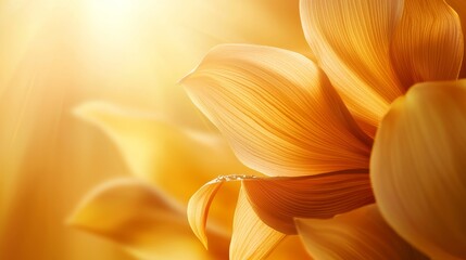 Obraz premium Golden Flower Petals Glowing in Radiant Natural Light
