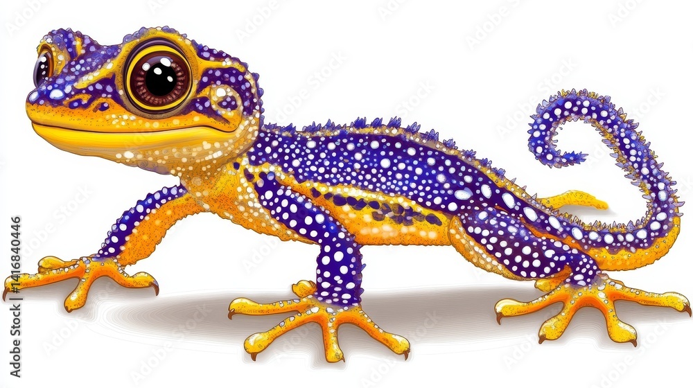 Poster exotic lizard with vibrant sapphire markings a mesmerizing reptile with striking patterns and golden
