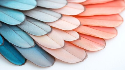 Colorful Feather Textures in Soft Pastel Shades for Creative Design