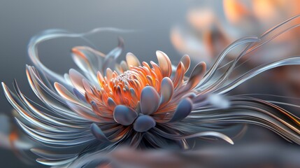 Obraz premium Ethereal Floral Design with Flowing Petals and Soft Color Palette
