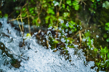 drops of water in water stream