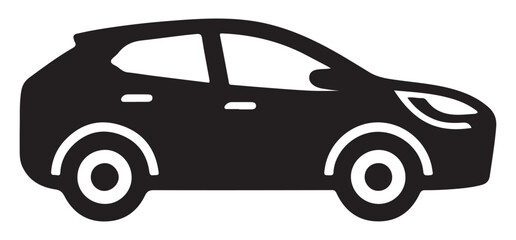 Compact Crossover SUV Car Silhouette Vector Illustration for Transportation Design