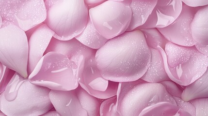 Fototapeta premium Soft Pink Flower Petals with Dew Drops Close Up Background