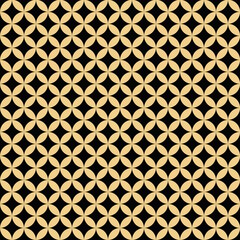Traditional Japanese seamless pattern illustration design with classic gold and black colors.