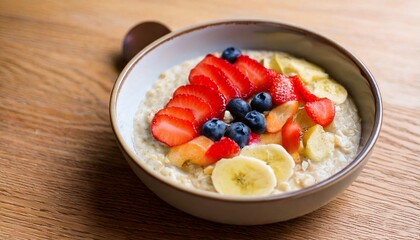 バナナとベリーのオートミール