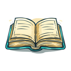 Open Book Illustration Hand-Drawn Vintage Book Design